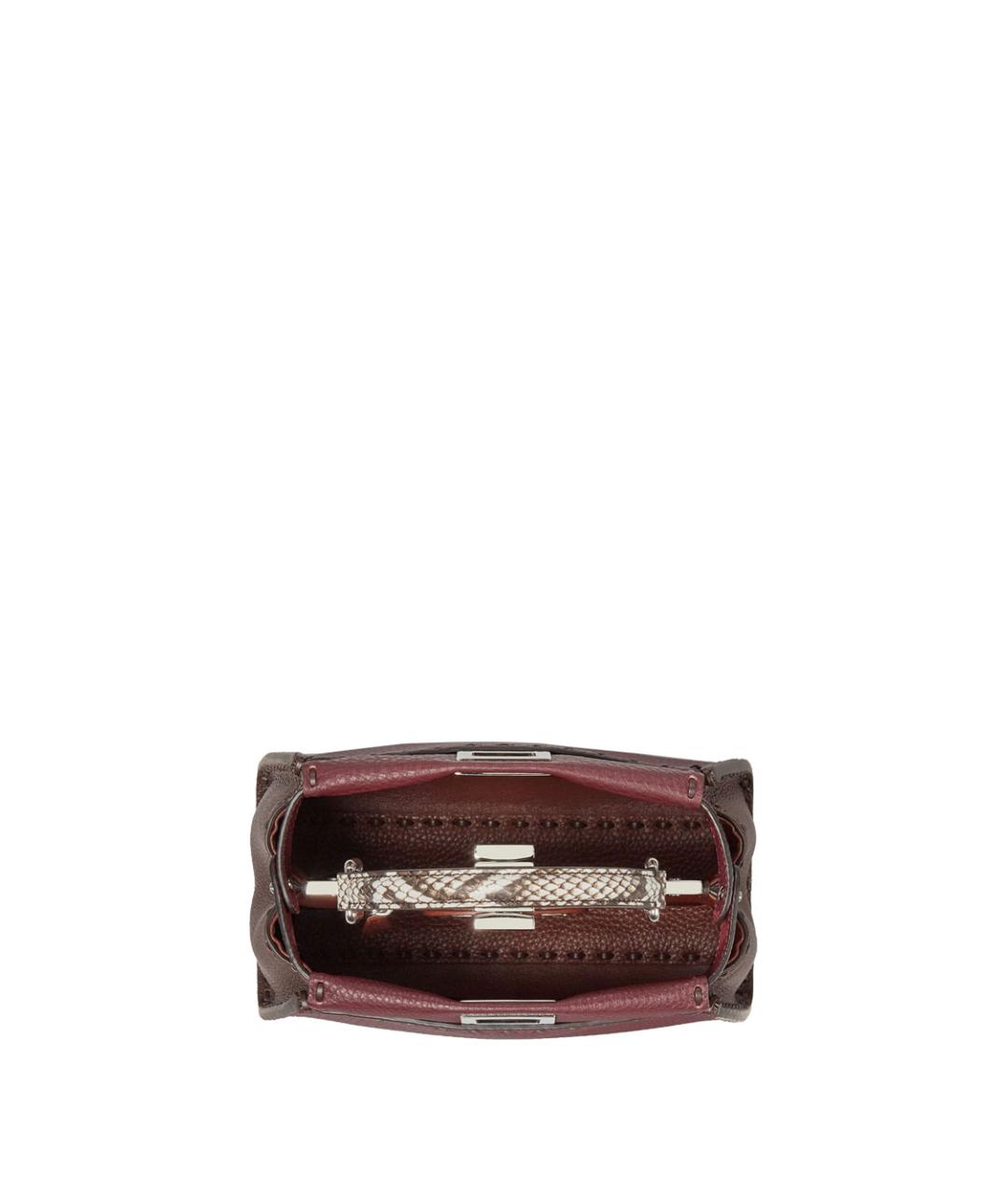 FENDI Бордовая кожаная сумка тоут, фото 4