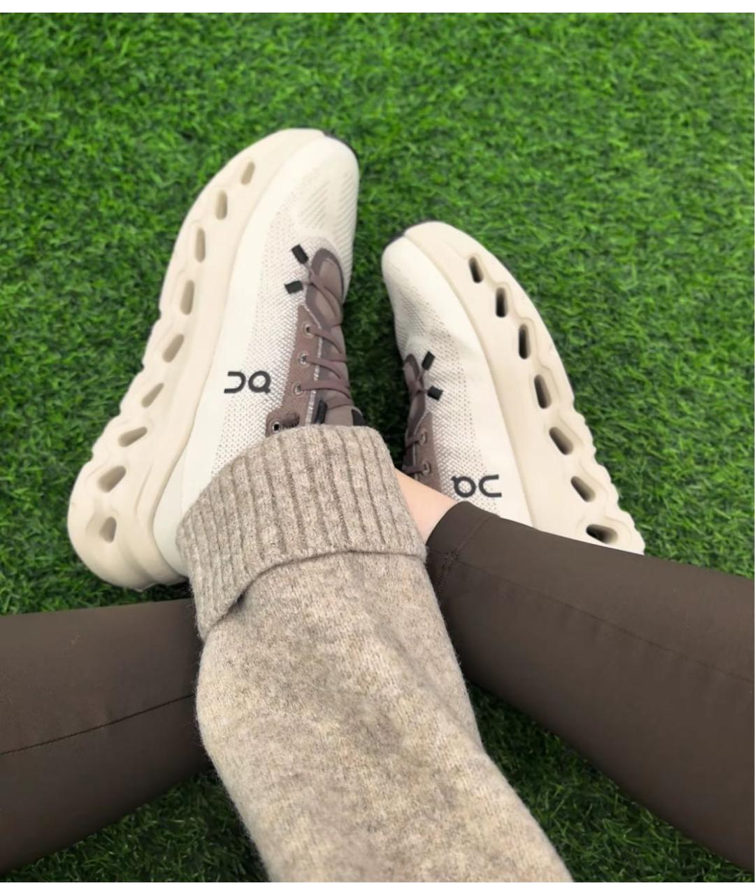 ON Бежевые текстильные кроссовки, фото 7