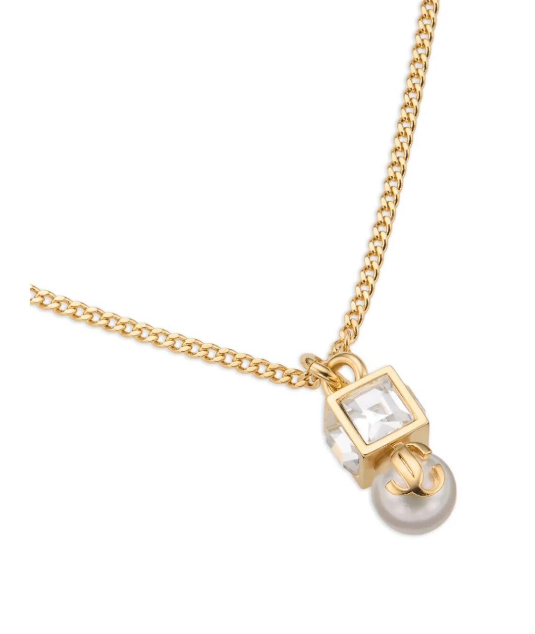 JIMMY CHOO Золотое металлическое колье, фото 3