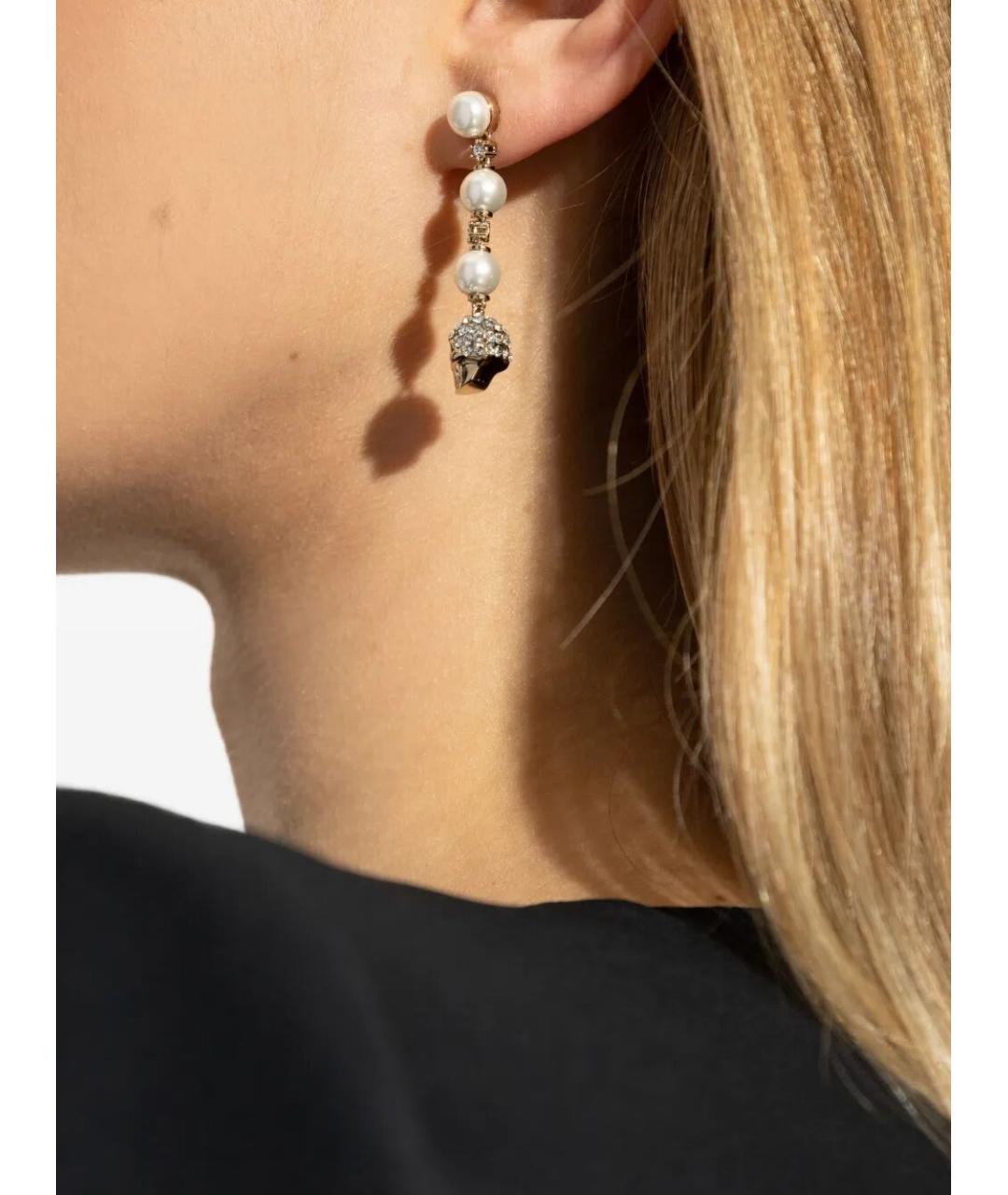 ALEXANDER MCQUEEN Золотые металлические серьги, фото 2