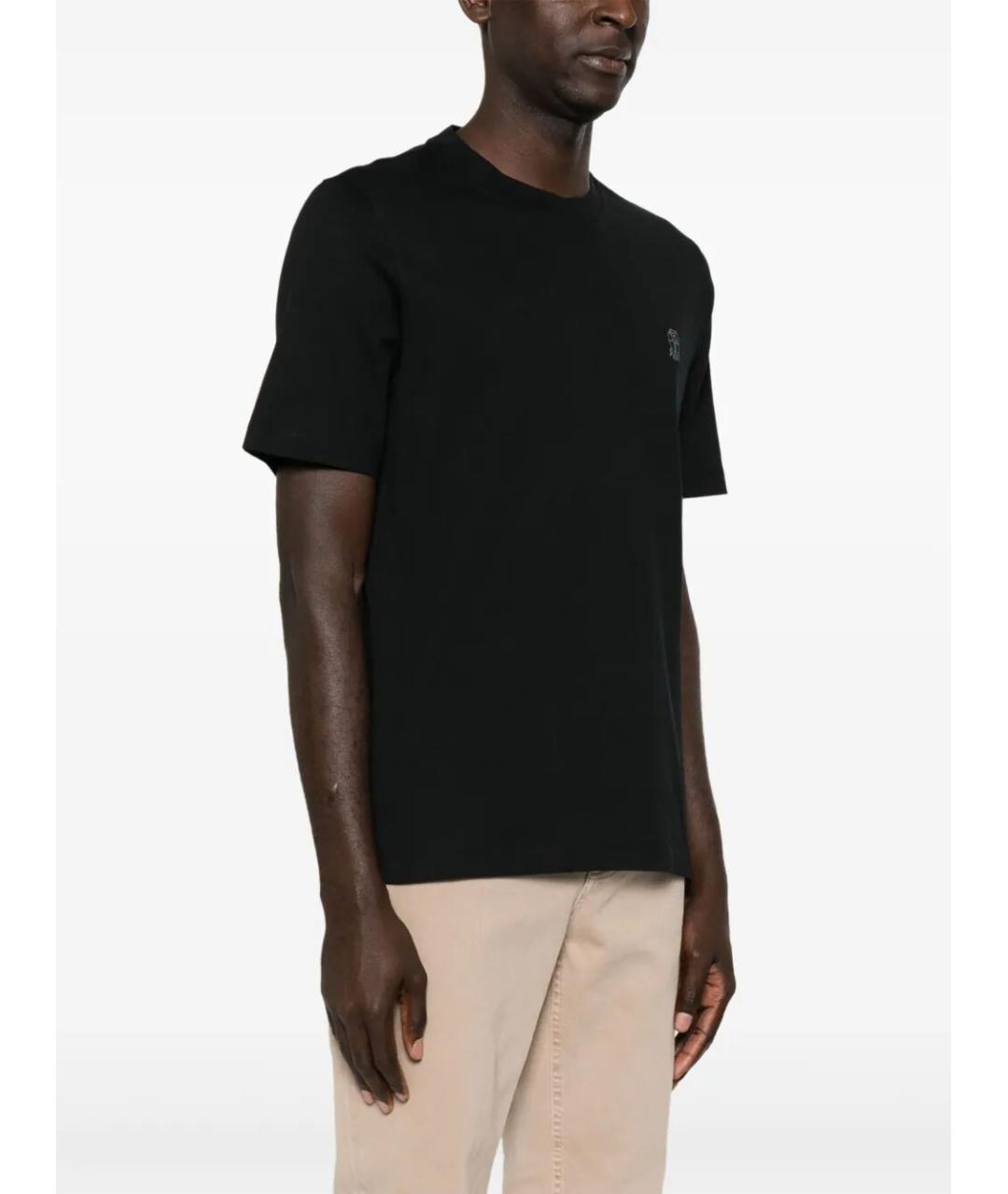 BRUNELLO CUCINELLI Черная хлопковая футболка, фото 5
