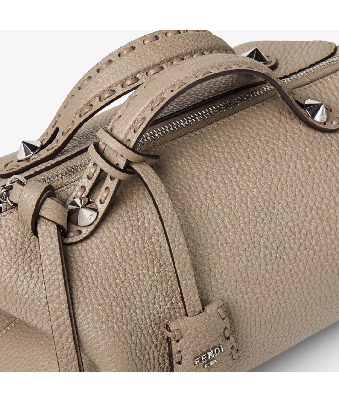 FENDI Бежевая кожаная сумка тоут, фото 6