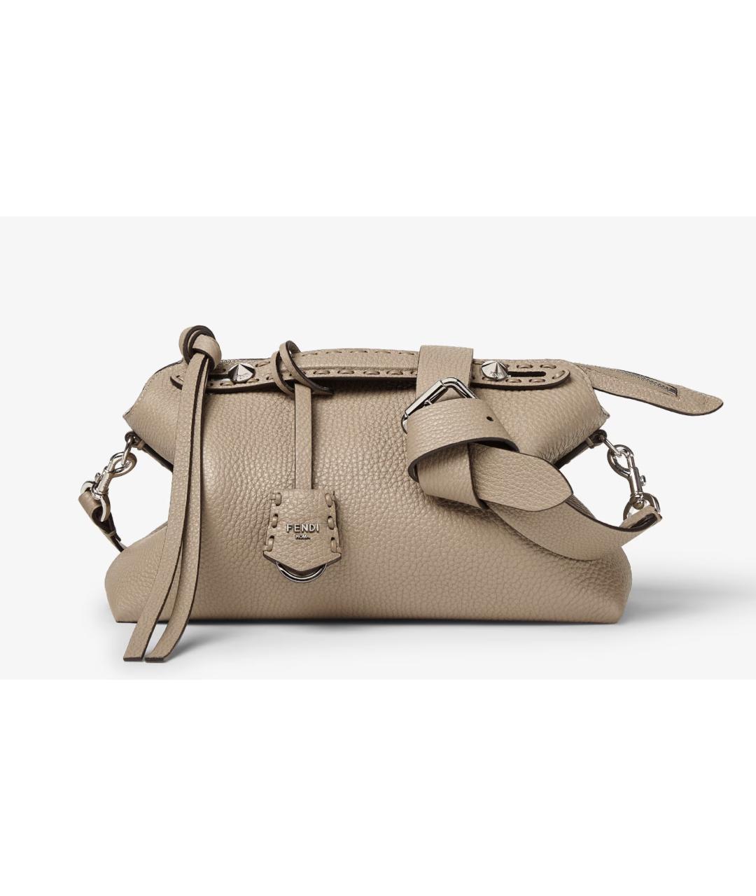 FENDI Бежевая кожаная сумка тоут, фото 2