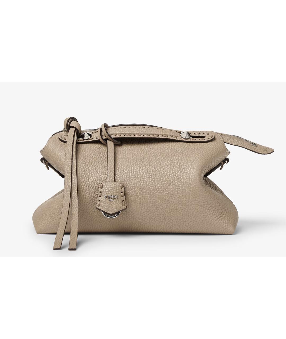 FENDI Бежевая кожаная сумка тоут, фото 7