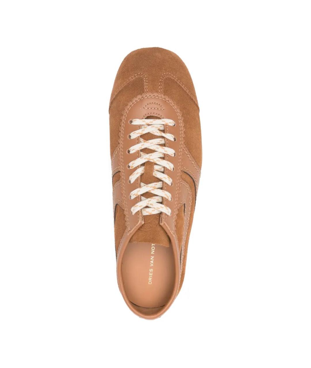 DRIES VAN NOTEN Коричневые замшевые кроссовки, фото 4