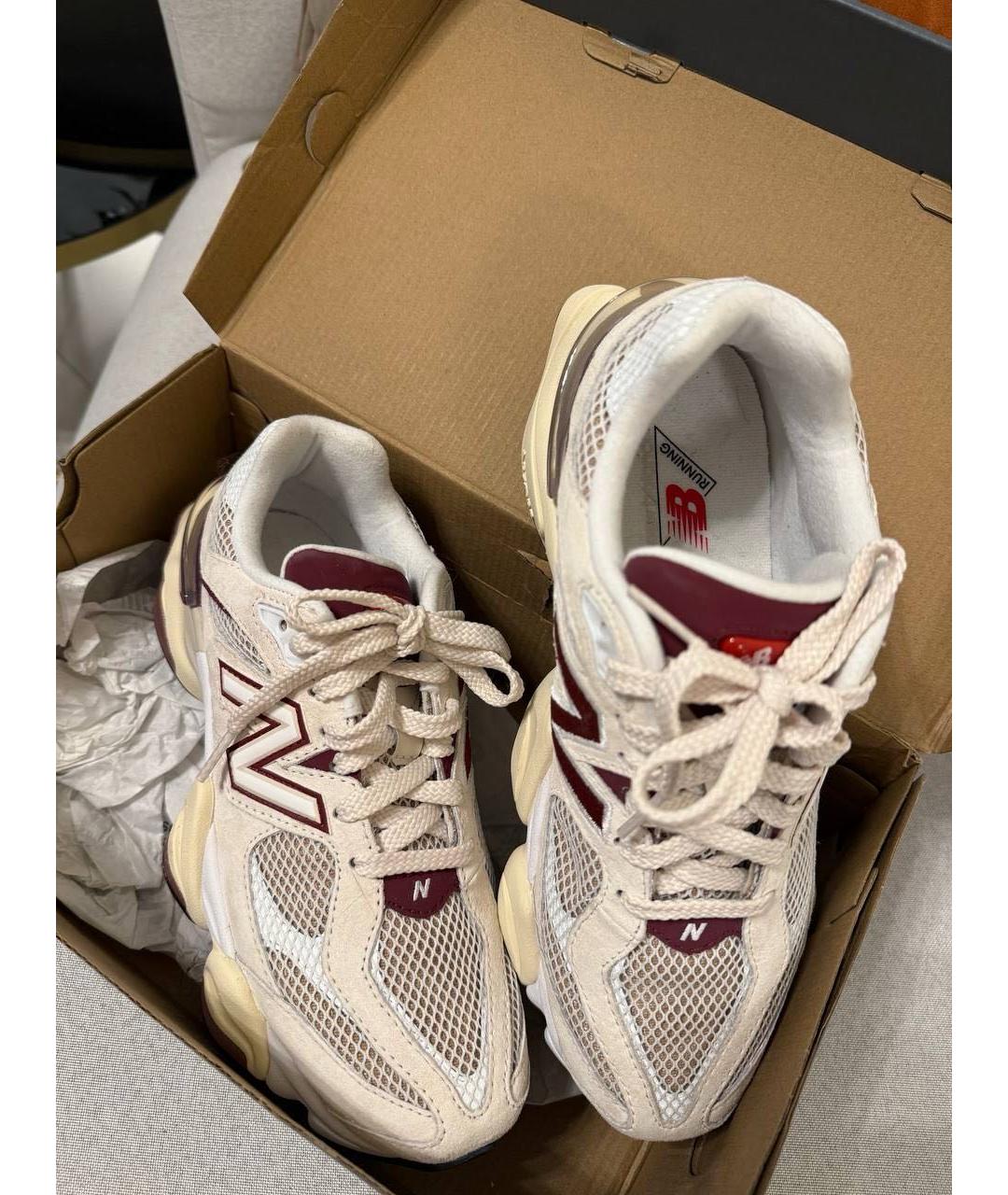 NEW BALANCE Бежевые текстильные низкие кроссовки / кеды, фото 5