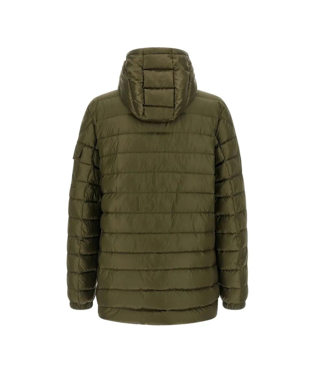 MONCLER Зеленый полиамидовый пуховик, фото 2