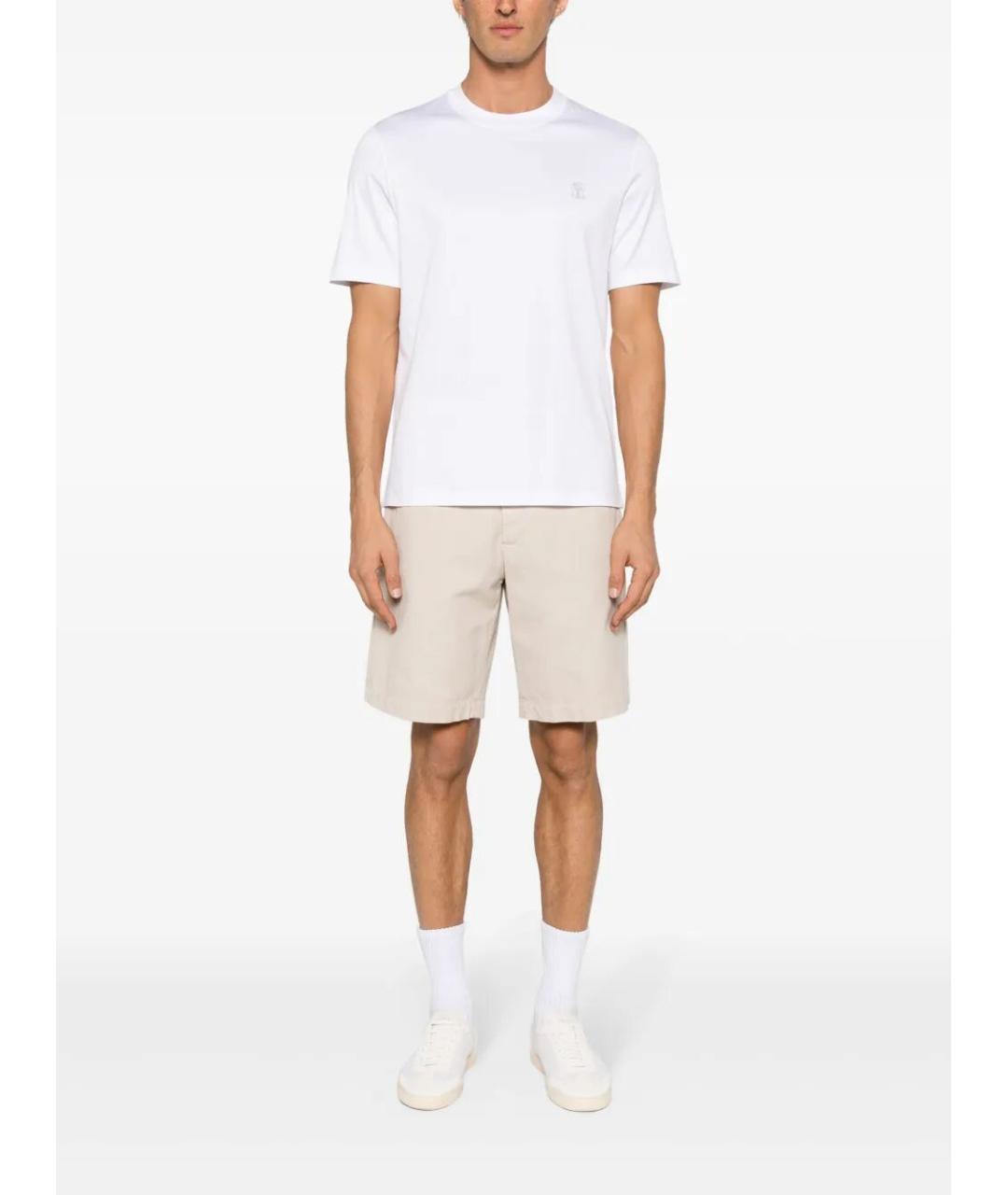 BRUNELLO CUCINELLI Белая хлопковая футболка, фото 2