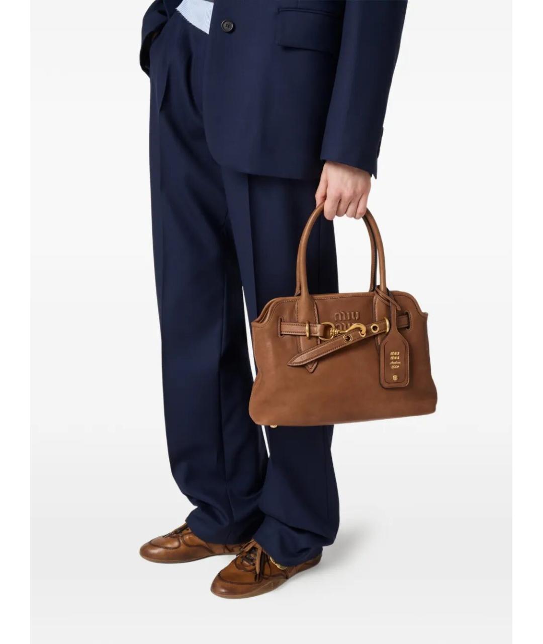 MIU MIU Коричневая кожаная сумка тоут, фото 2
