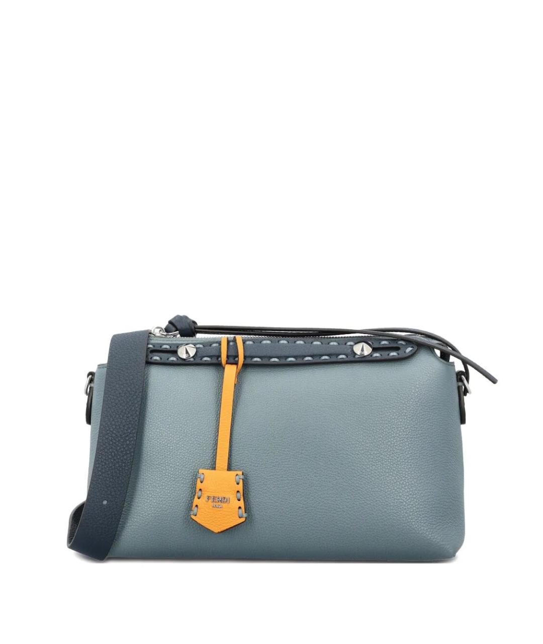 FENDI Голубая кожаная сумка тоут, фото 1