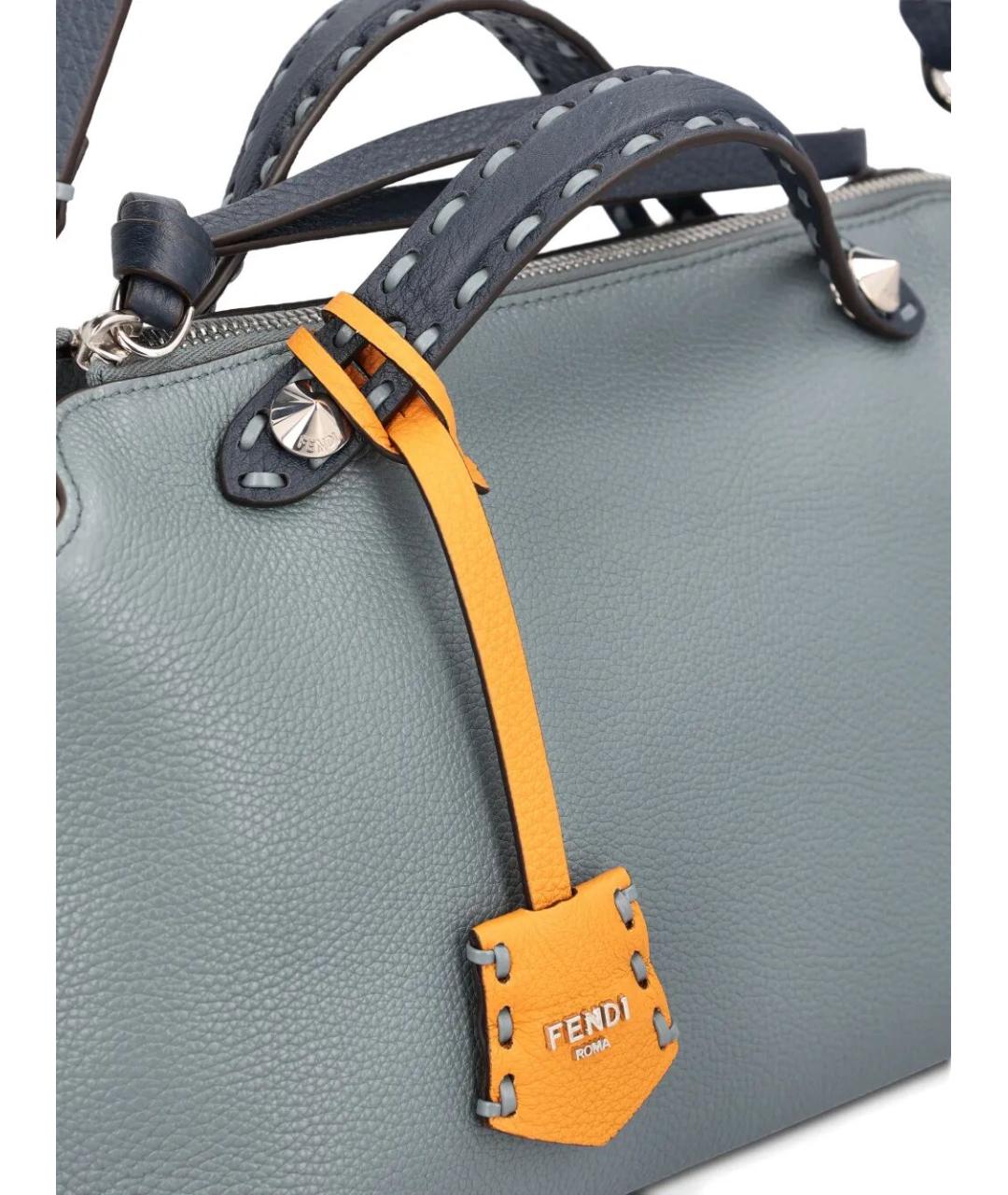 FENDI Голубая кожаная сумка тоут, фото 3