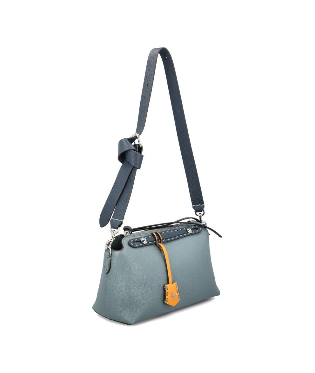 FENDI Голубая кожаная сумка тоут, фото 2