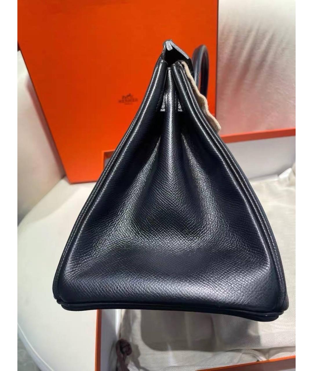 HERMES Черная кожаная сумка с короткими ручками, фото 7