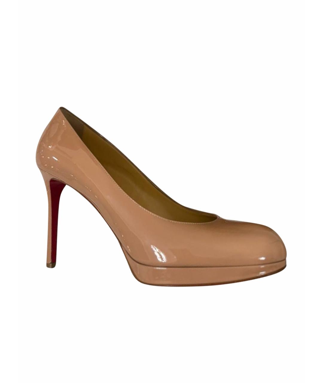 CHRISTIAN LOUBOUTIN Бежевые туфли из лакированной кожи, фото 1