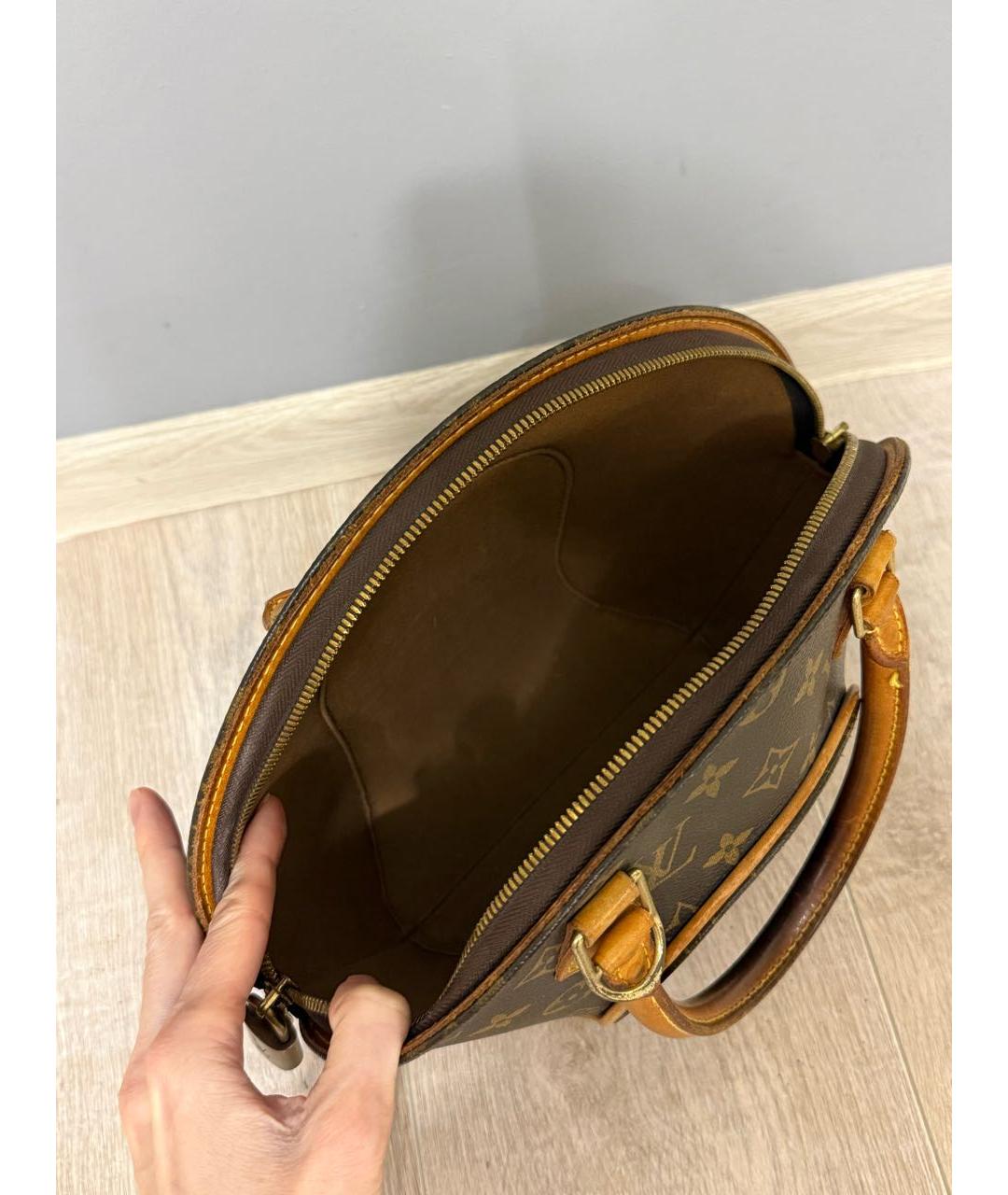 LOUIS VUITTON Коричневая кожаная сумка с короткими ручками, фото 4