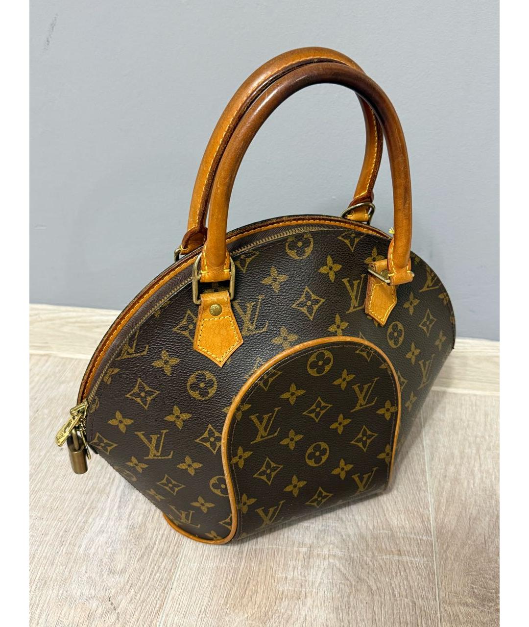 LOUIS VUITTON Коричневая кожаная сумка с короткими ручками, фото 2