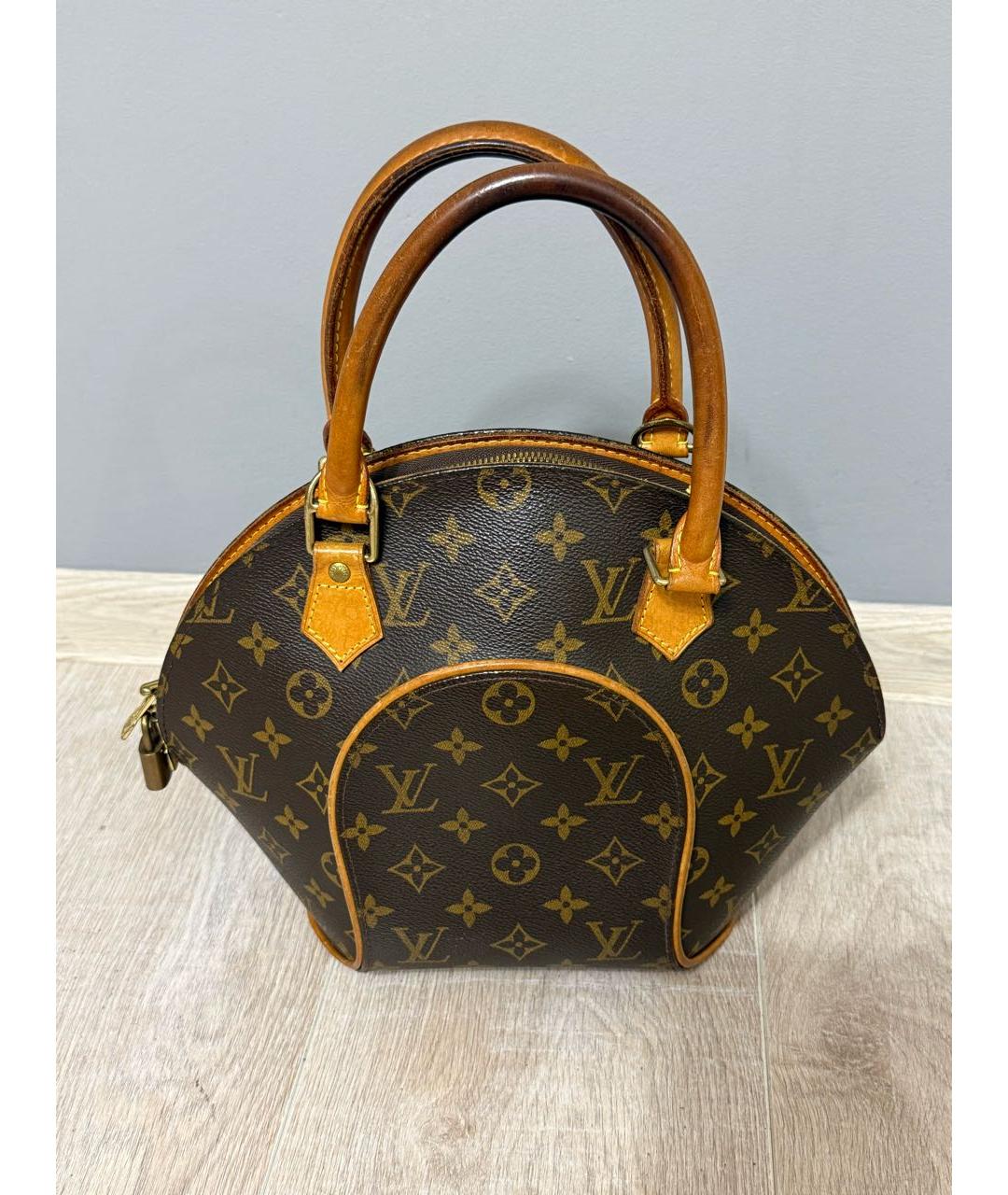 LOUIS VUITTON Коричневая кожаная сумка с короткими ручками, фото 3