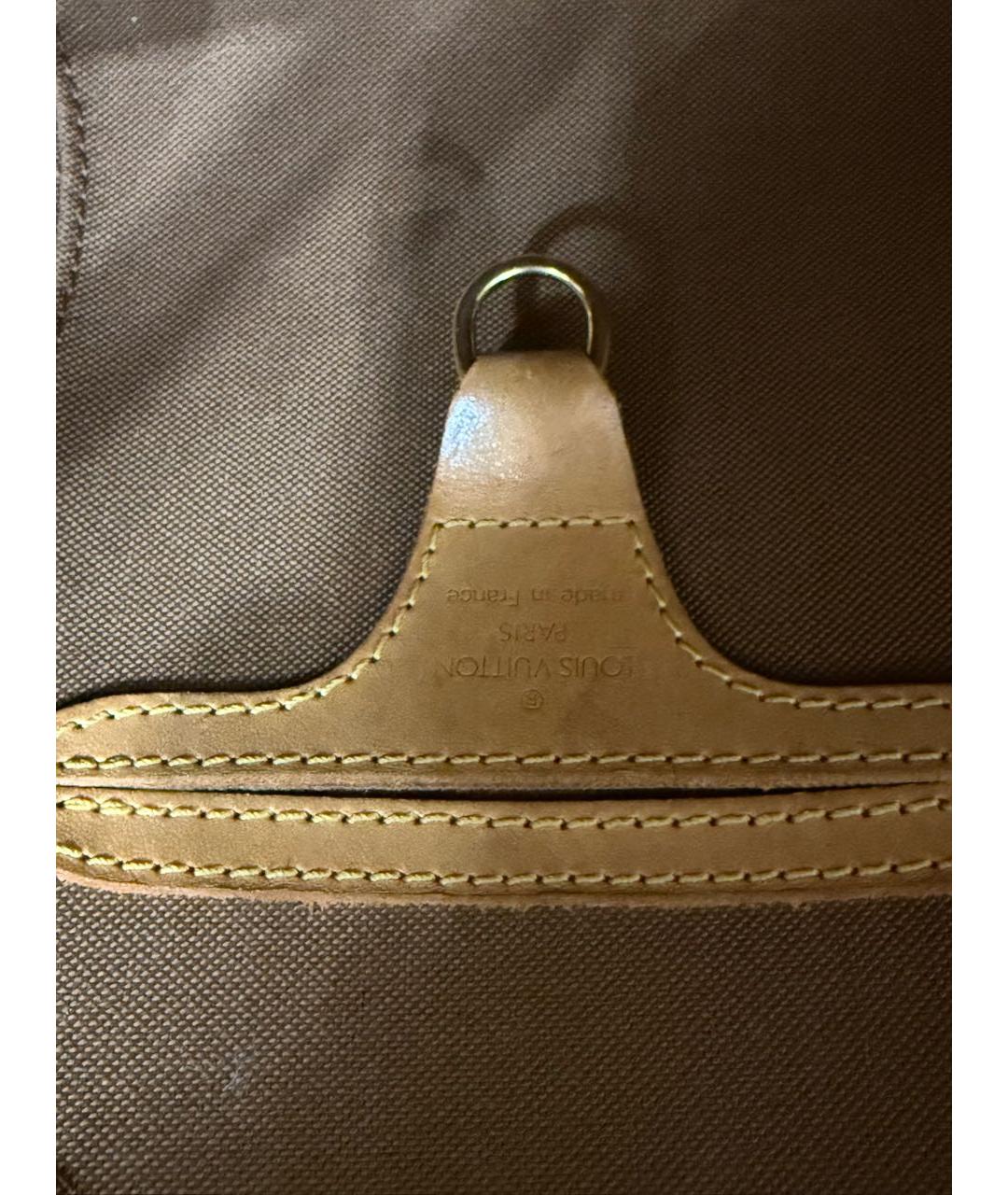 LOUIS VUITTON Коричневая кожаная сумка с короткими ручками, фото 6