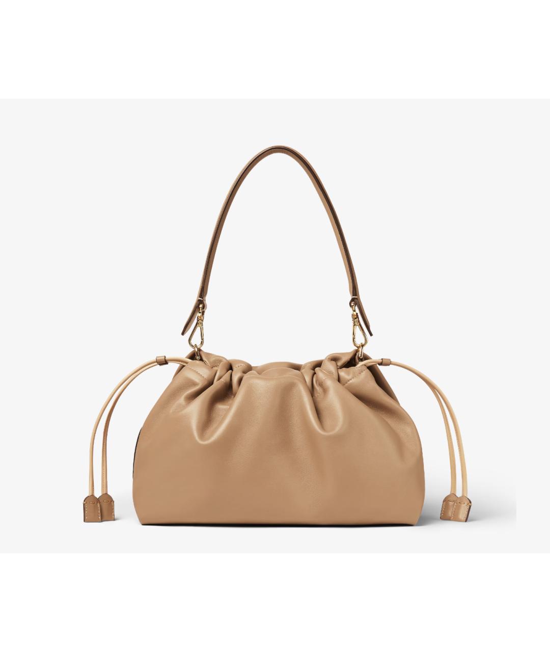 FENDI Бежевая кожаная сумка через плечо, фото 3