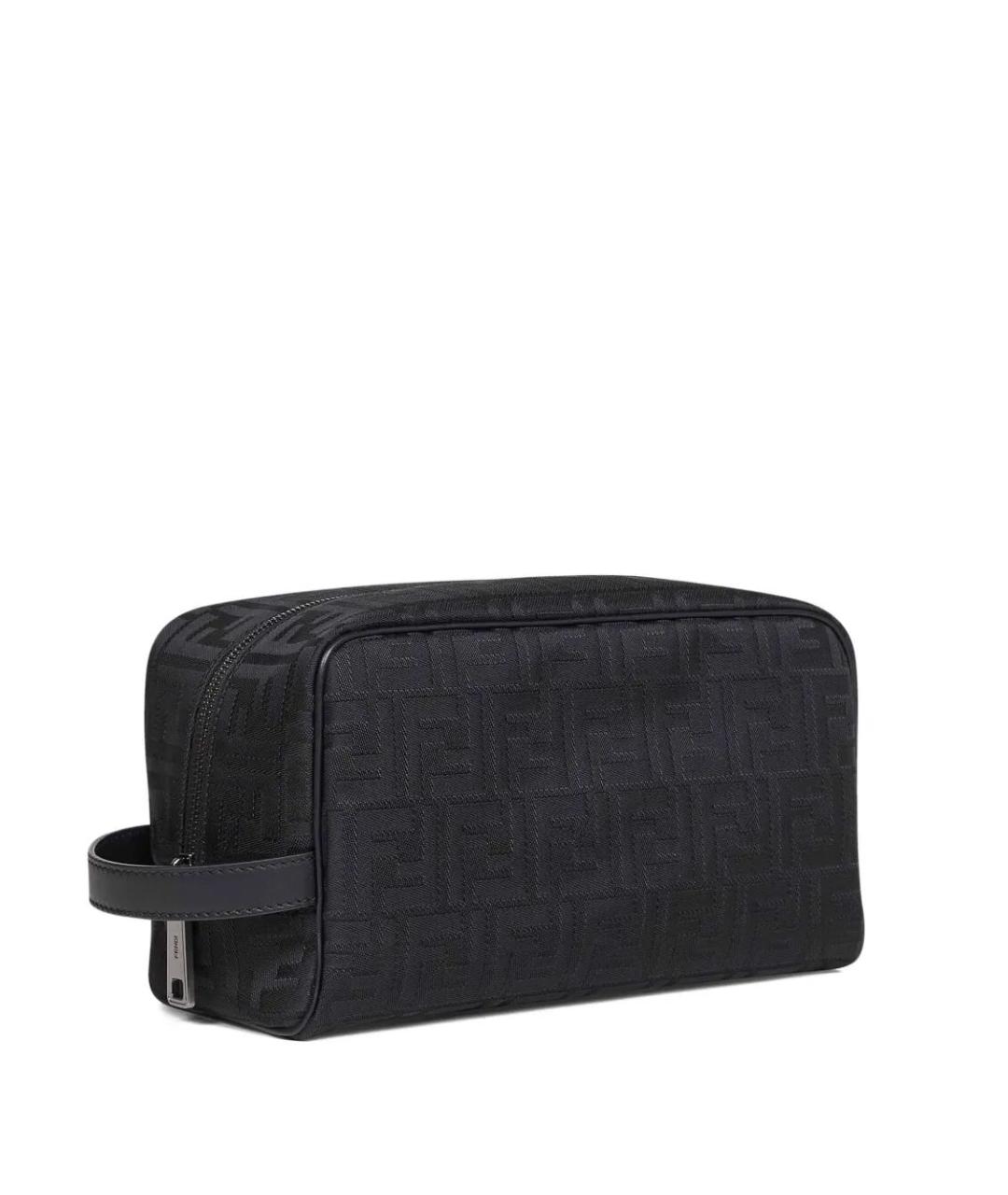 FENDI Черная синтетическая барсетка, фото 2