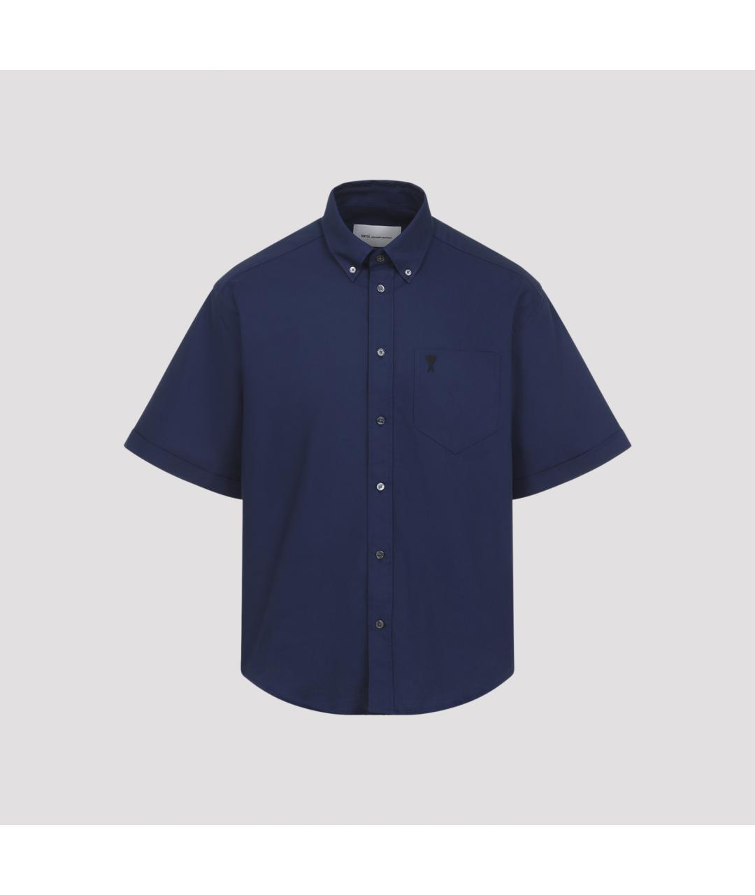 Ami Paris Синяя хлопковая кэжуал рубашка, фото 2