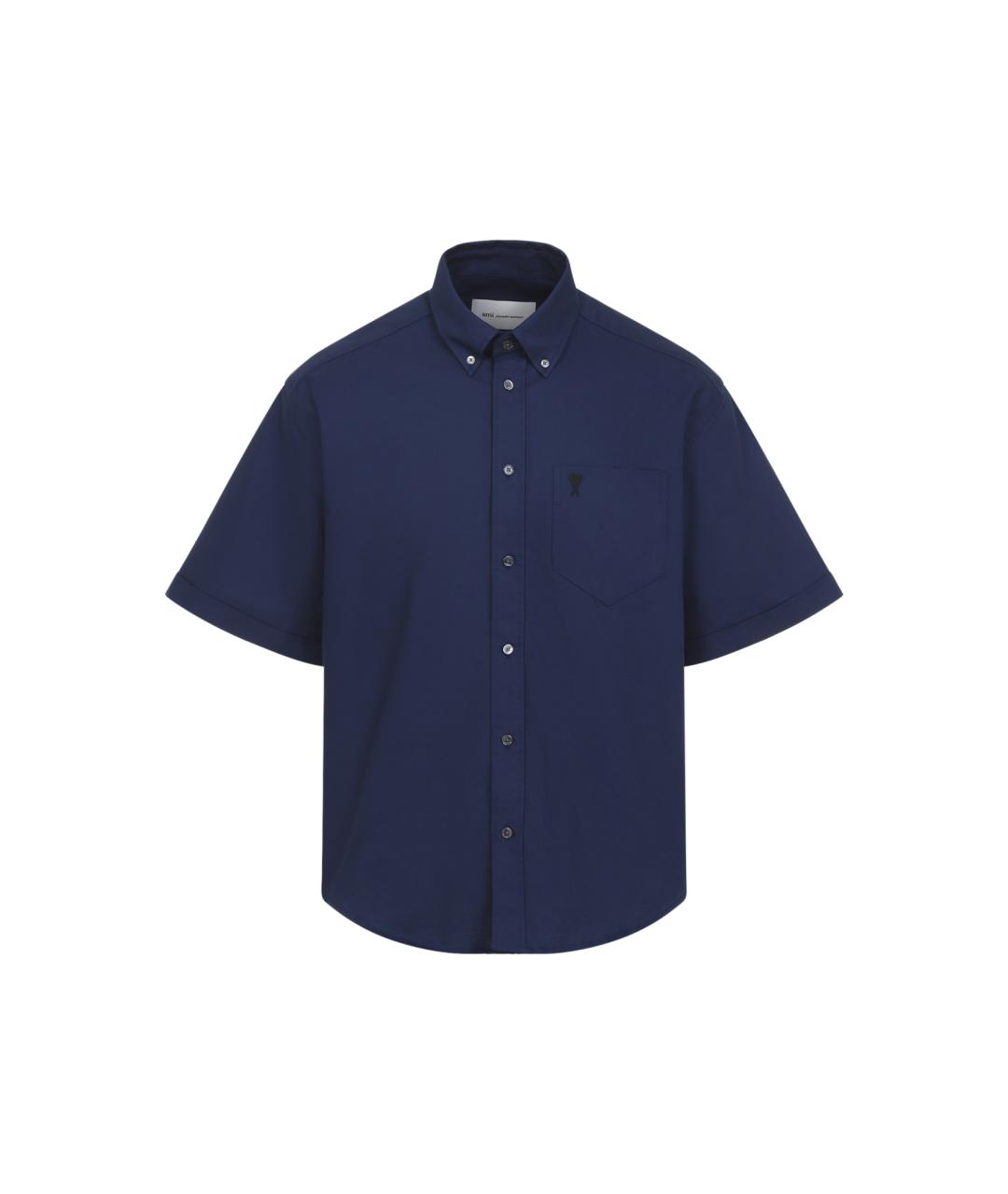 Ami Paris Синяя хлопковая кэжуал рубашка, фото 1