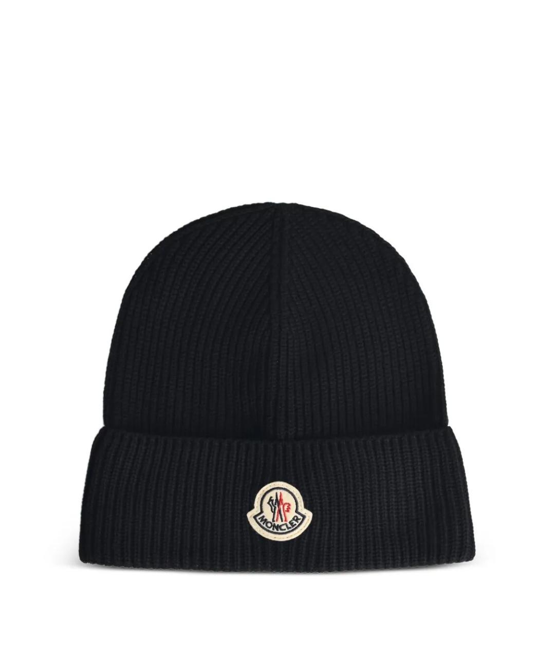 MONCLER Черная хлопковая шапка, фото 1