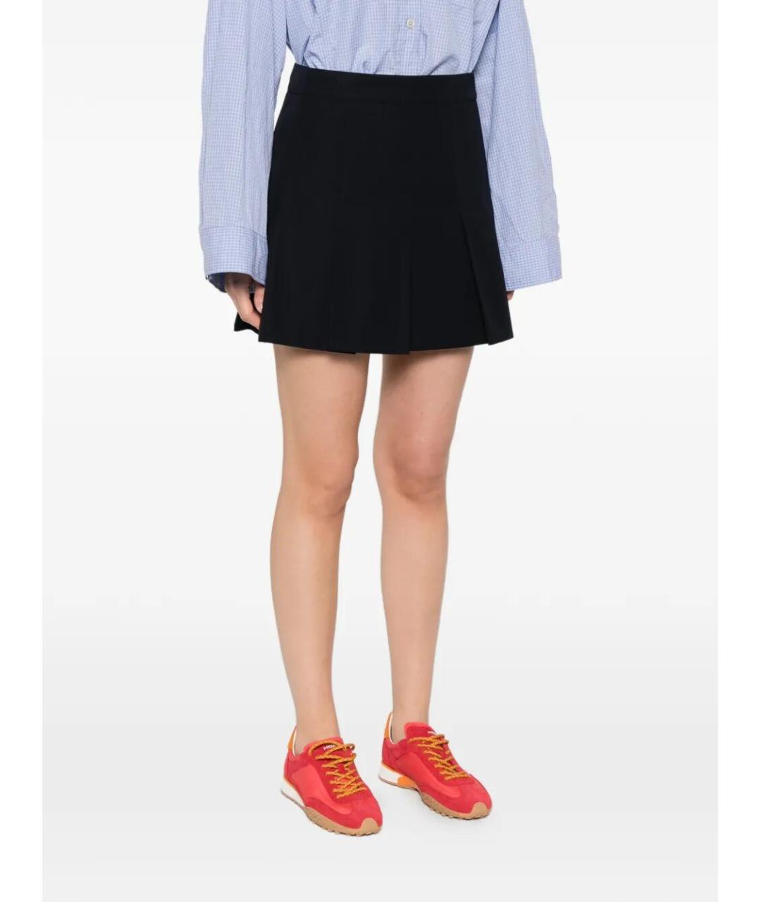 A.P.C. Темно-синяя хлопковая юбка мини, фото 3