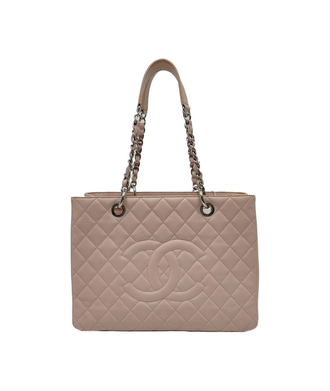 CHANEL Розовая кожаная сумка тоут, фото 9