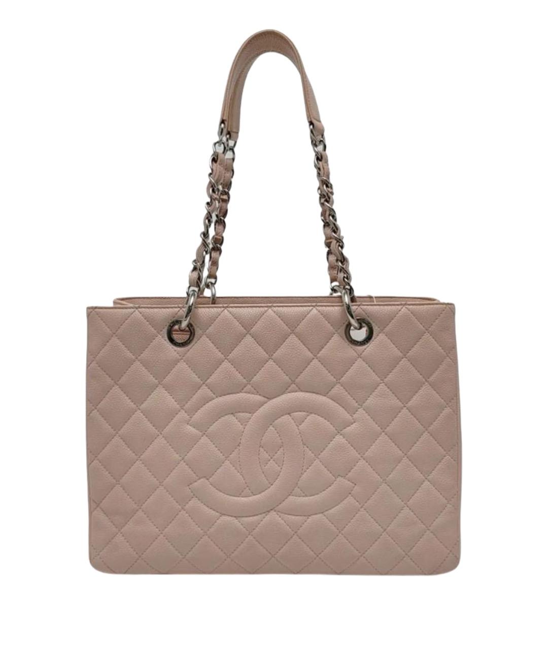 CHANEL Розовая кожаная сумка тоут, фото 1