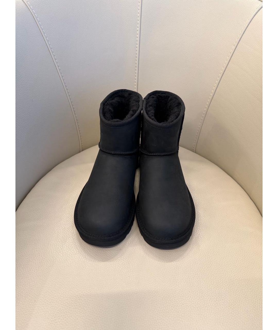 UGG AUSTRALIA Черные кожаные полусапоги, фото 3