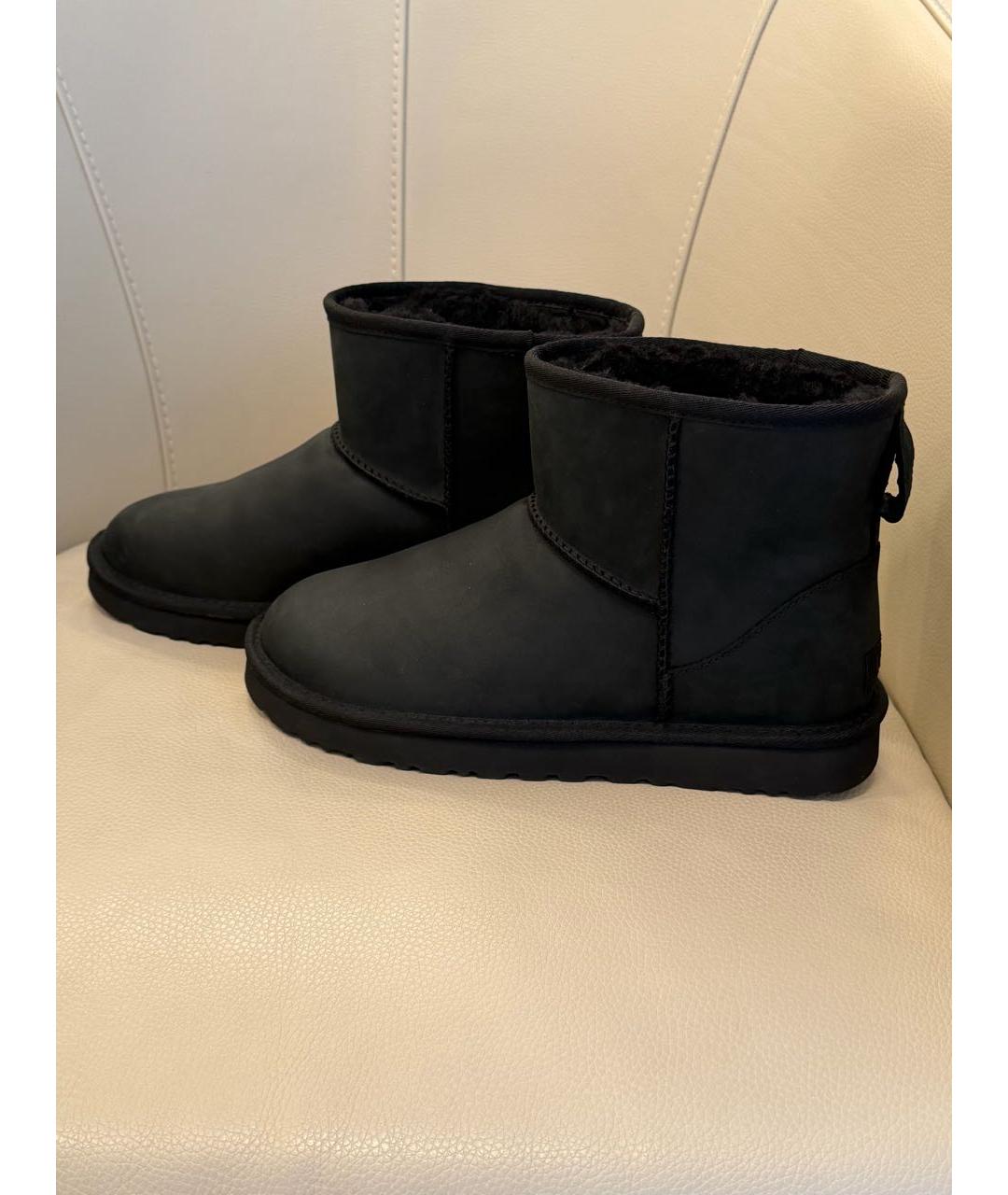 UGG AUSTRALIA Черные кожаные полусапоги, фото 8