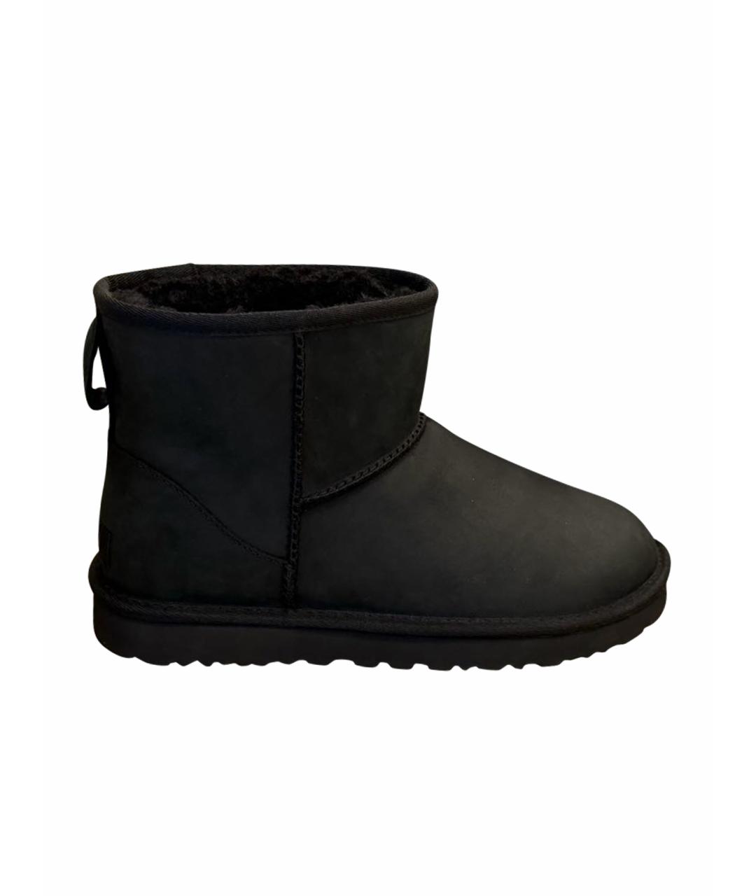 UGG AUSTRALIA Черные кожаные полусапоги, фото 1