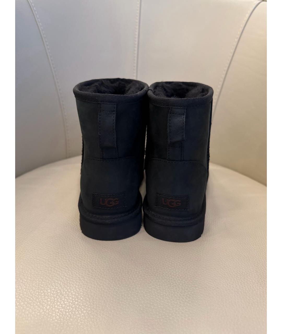 UGG AUSTRALIA Черные кожаные полусапоги, фото 4