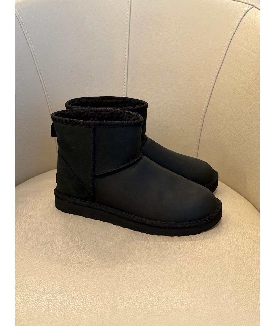 UGG AUSTRALIA Черные кожаные полусапоги, фото 2