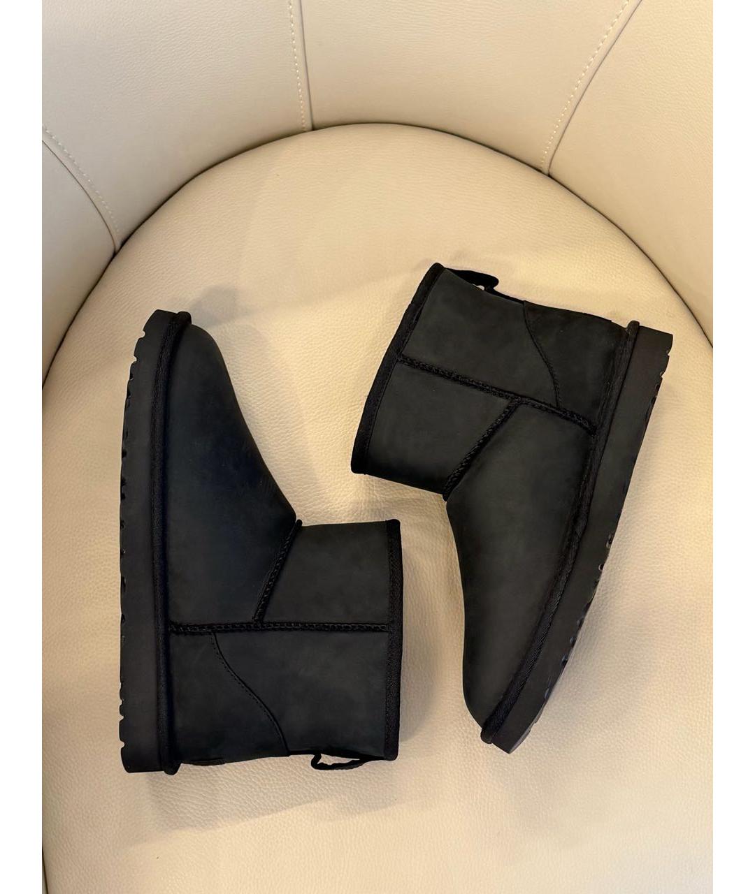 UGG AUSTRALIA Черные кожаные полусапоги, фото 5