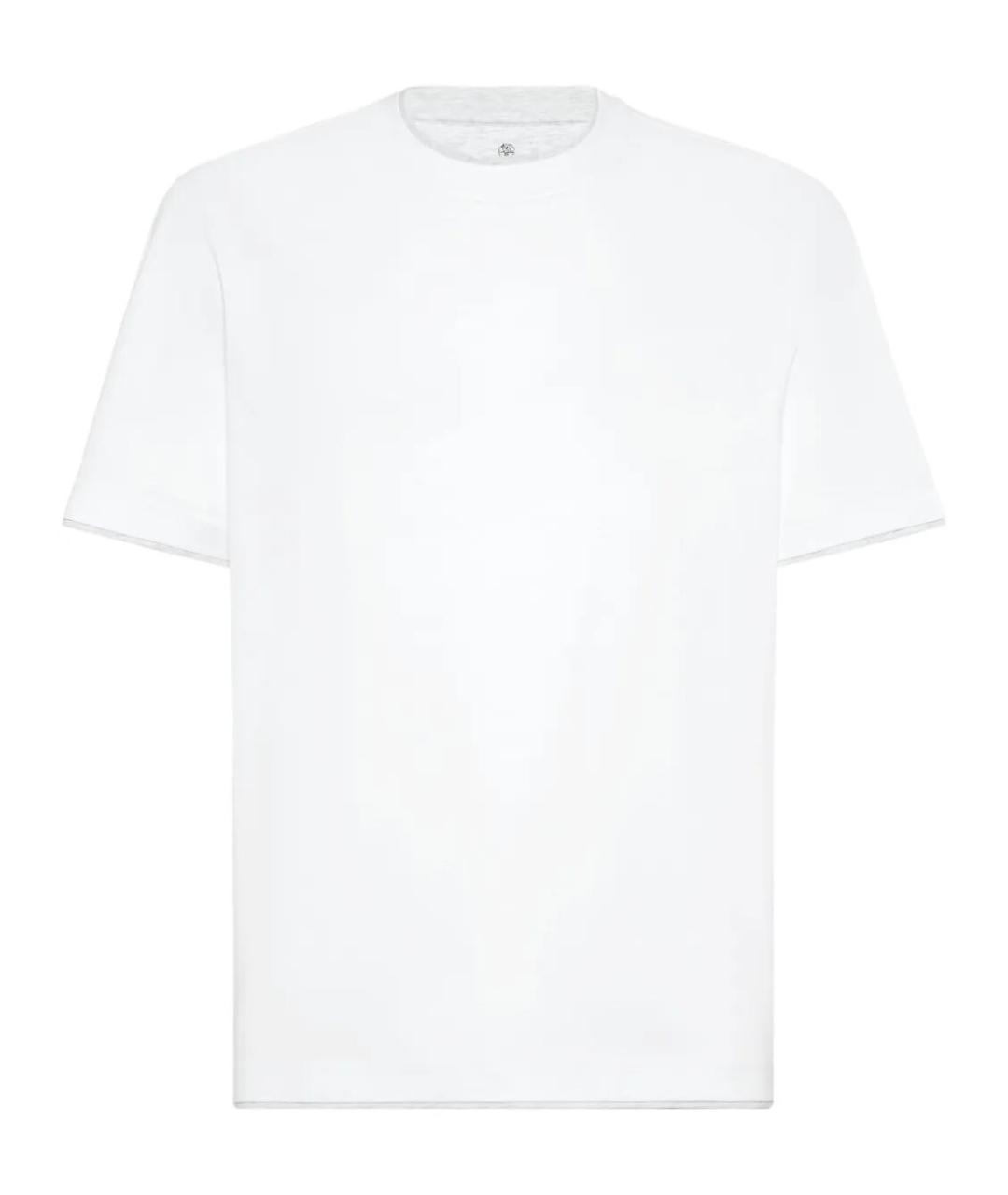 BRUNELLO CUCINELLI Белая хлопковая футболка, фото 1