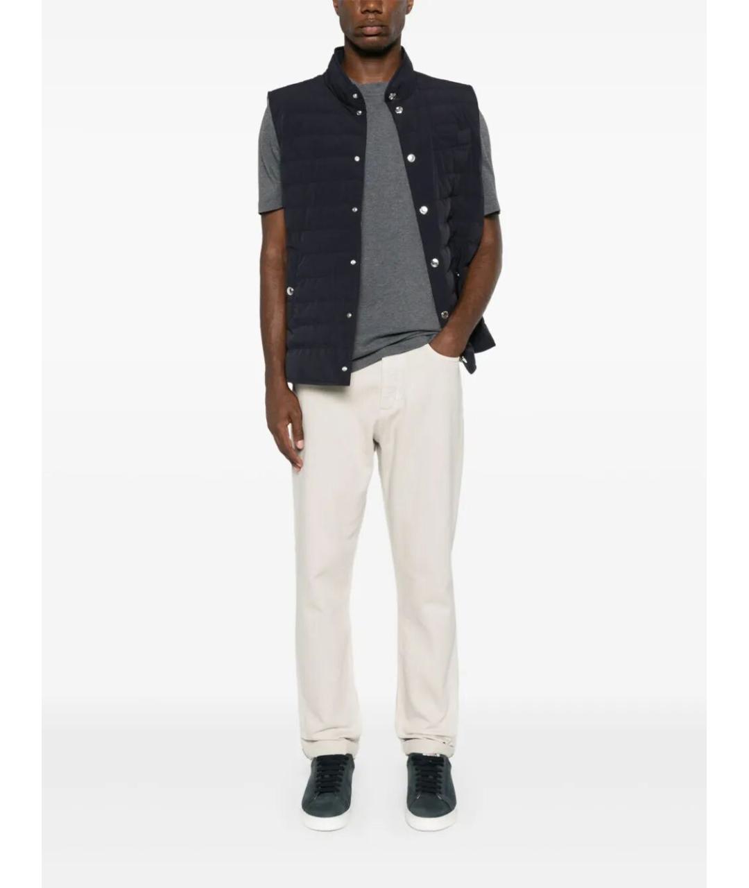 BRUNELLO CUCINELLI Серая хлопковая футболка, фото 5