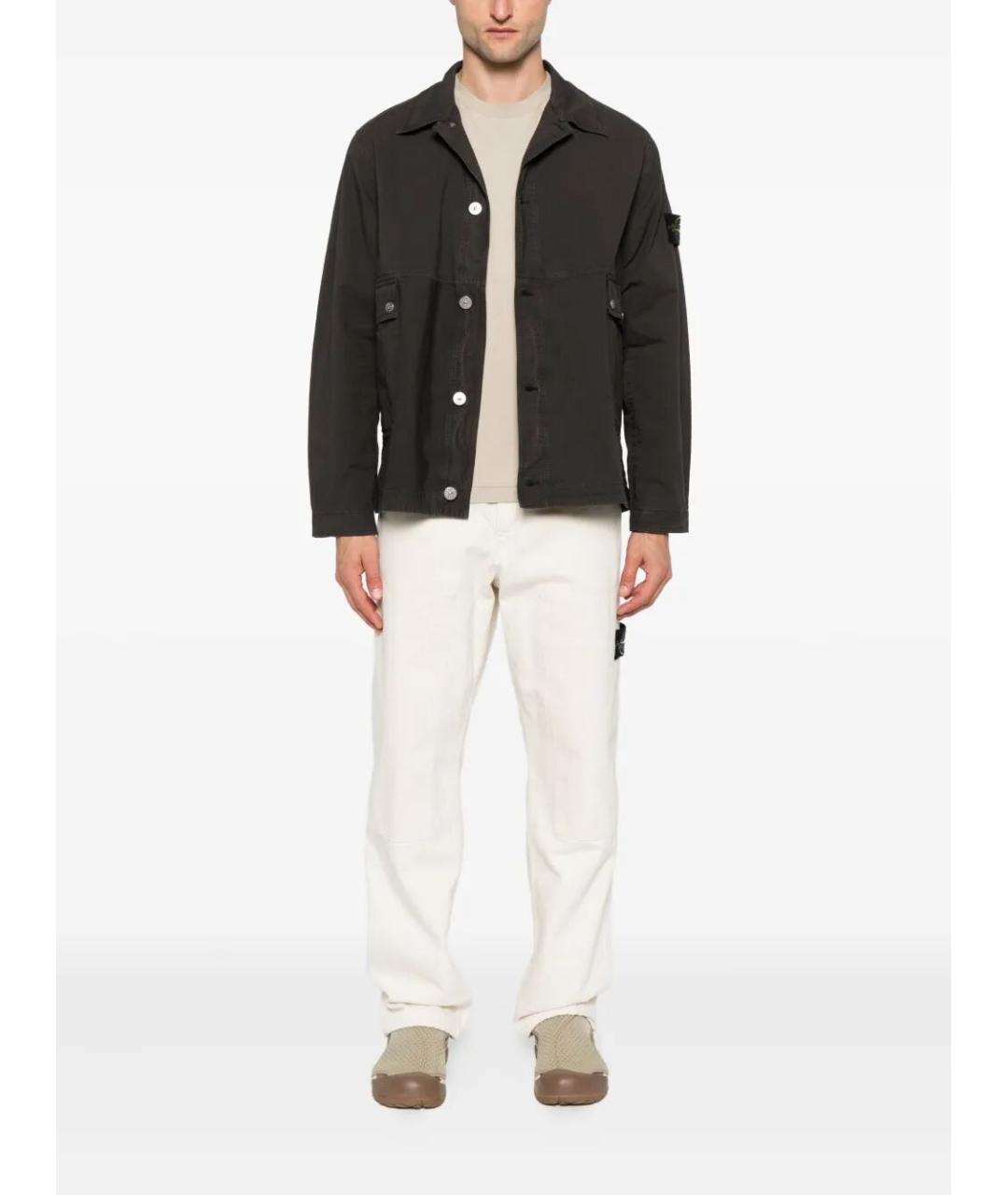 STONE ISLAND Бежевая хлопковая футболка, фото 2