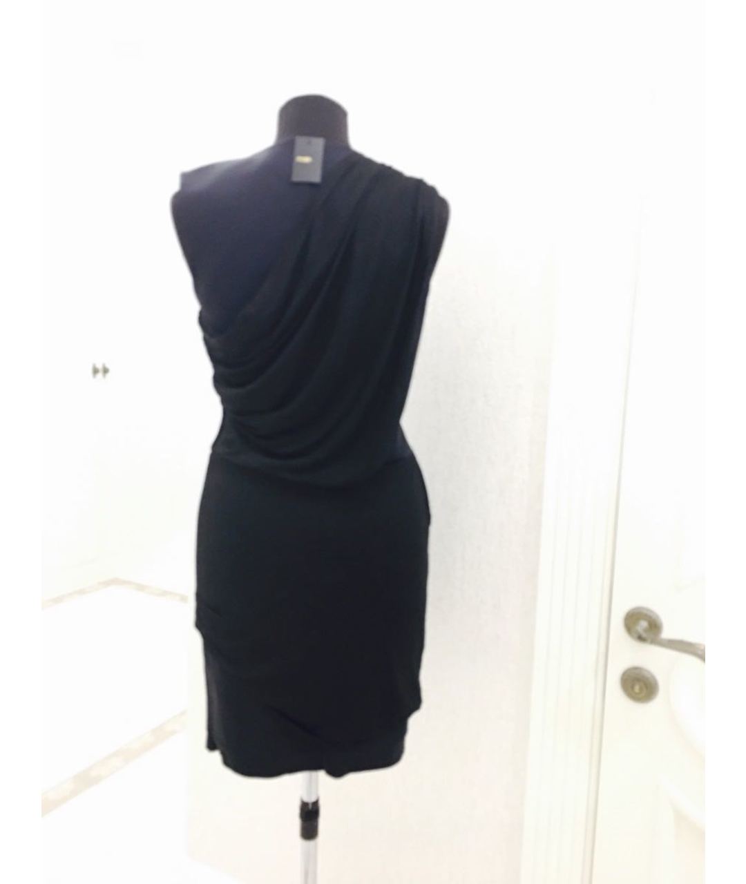 MAJE Черное вискозное коктейльное платье, фото 5