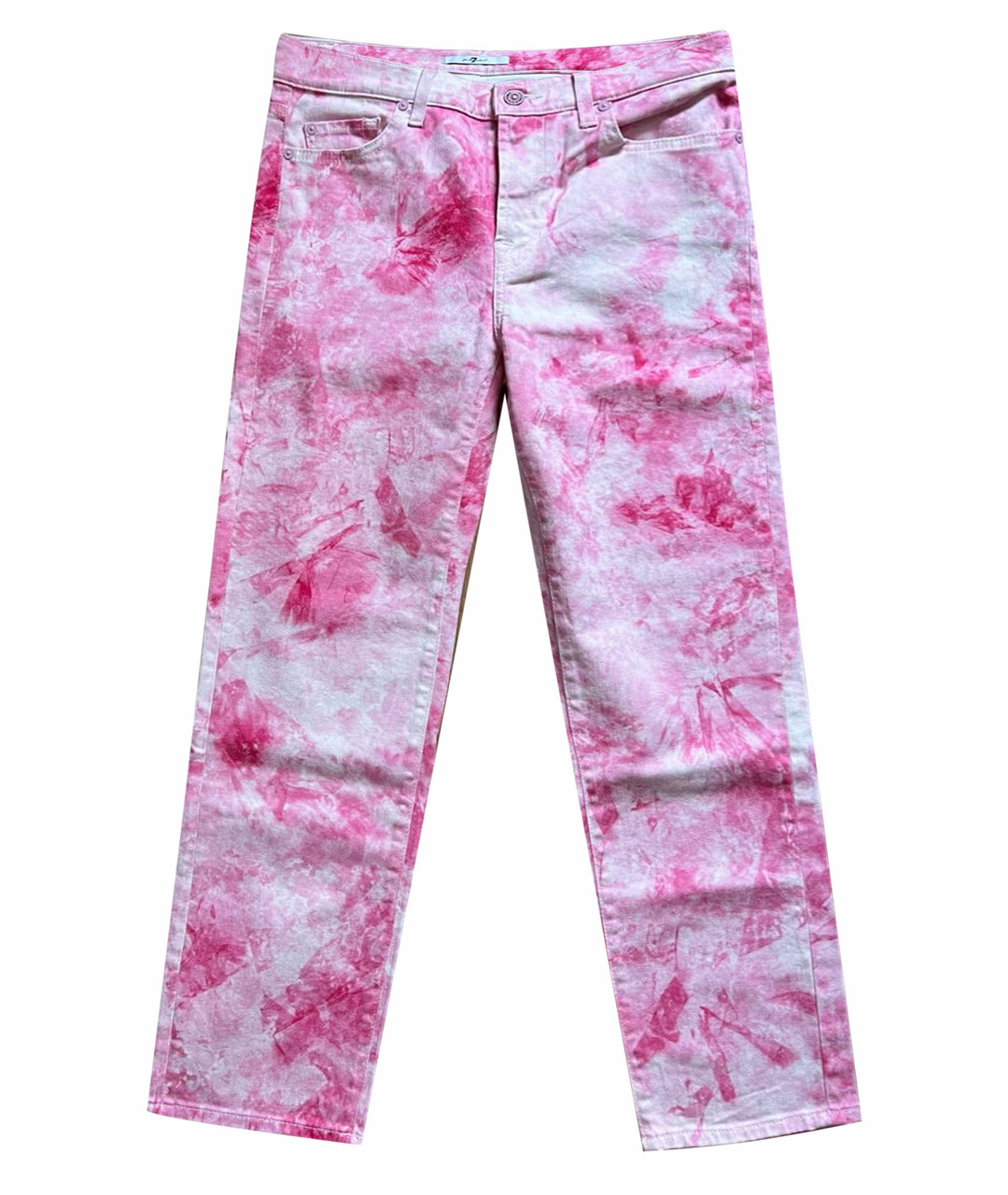 7 FOR ALL MANKIND Розовые хлопко-эластановые джинсы слим, фото 1