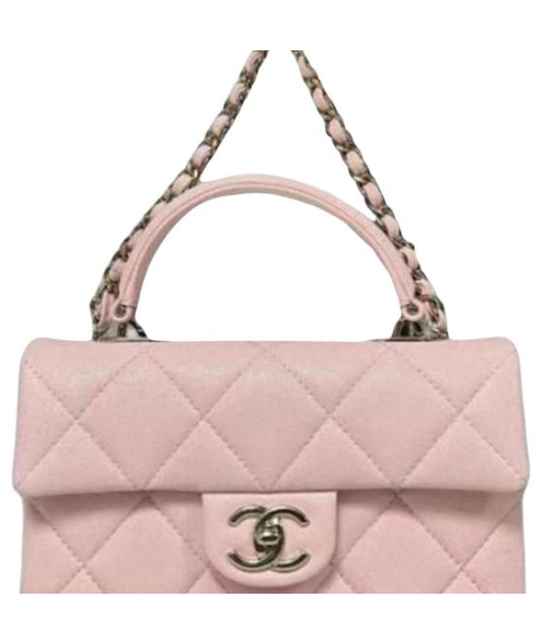 CHANEL Розовая кожаная сумка через плечо, фото 4