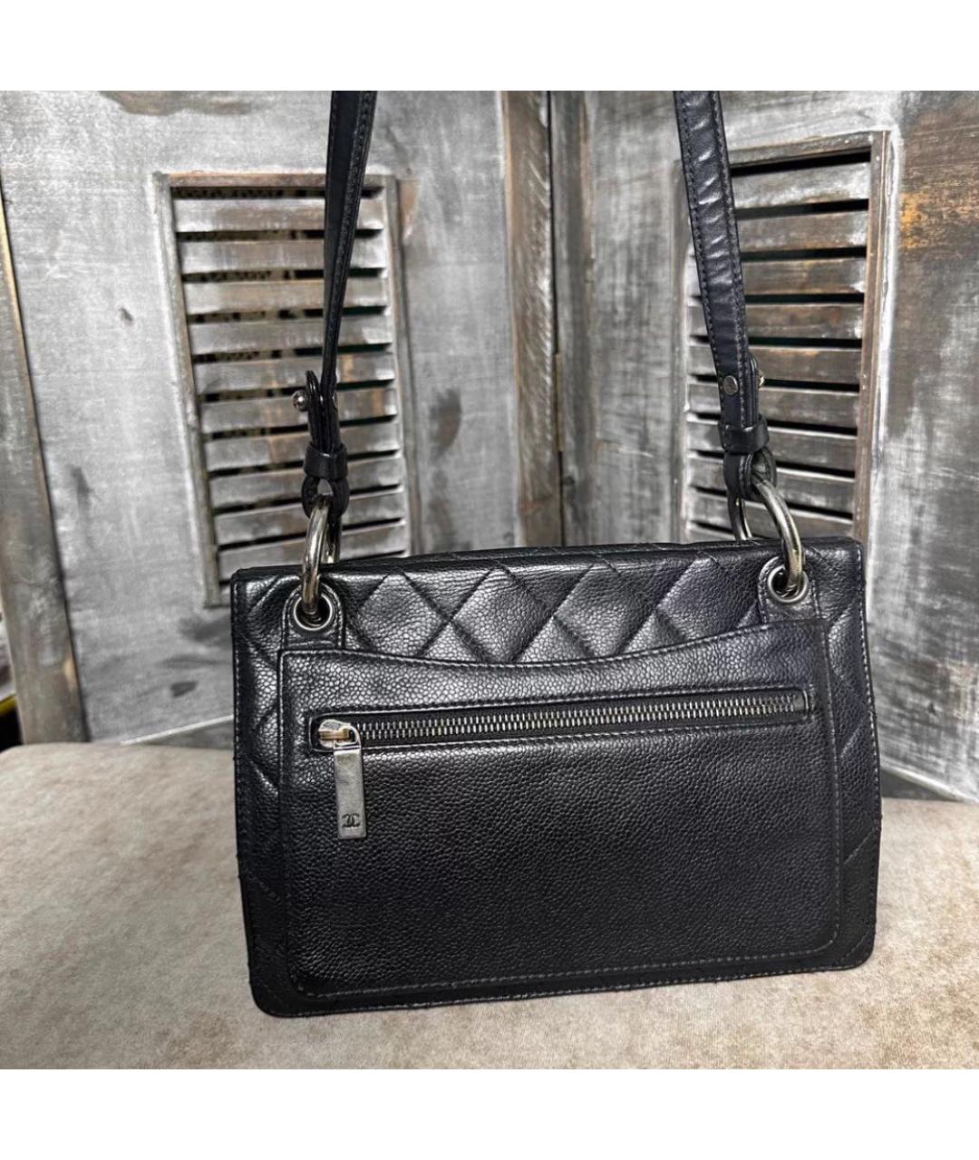 CHANEL Черная кожаная сумка через плечо, фото 4