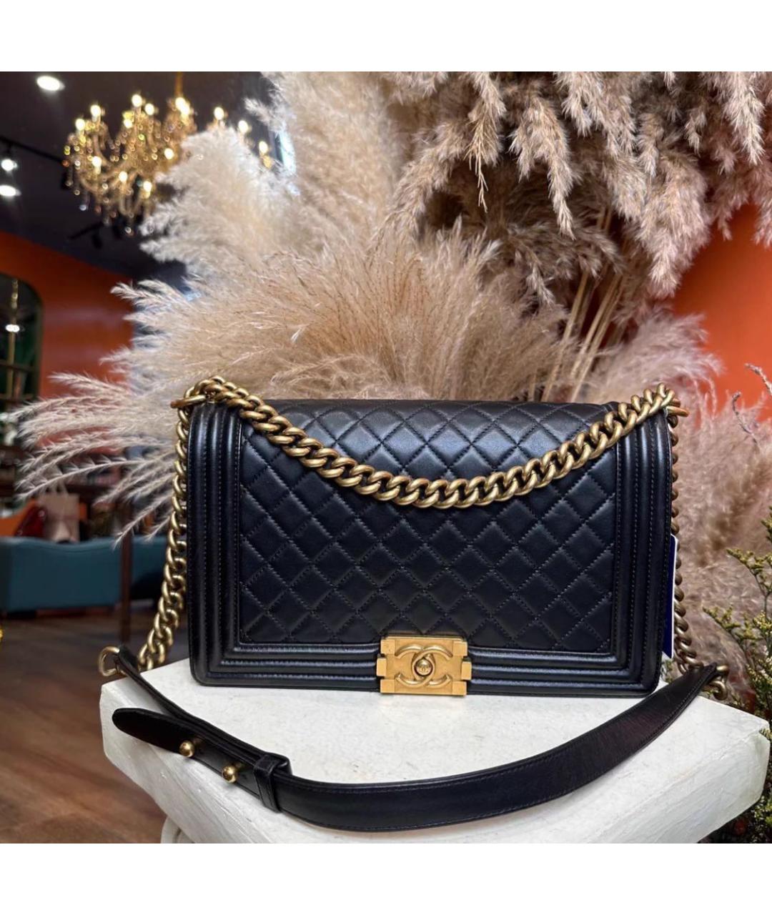 CHANEL Черная кожаная сумка через плечо, фото 7