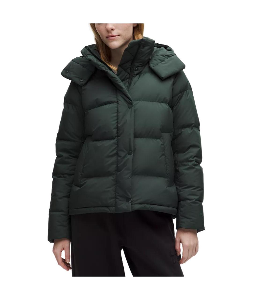 Lululemon Зеленый пуховик, фото 3