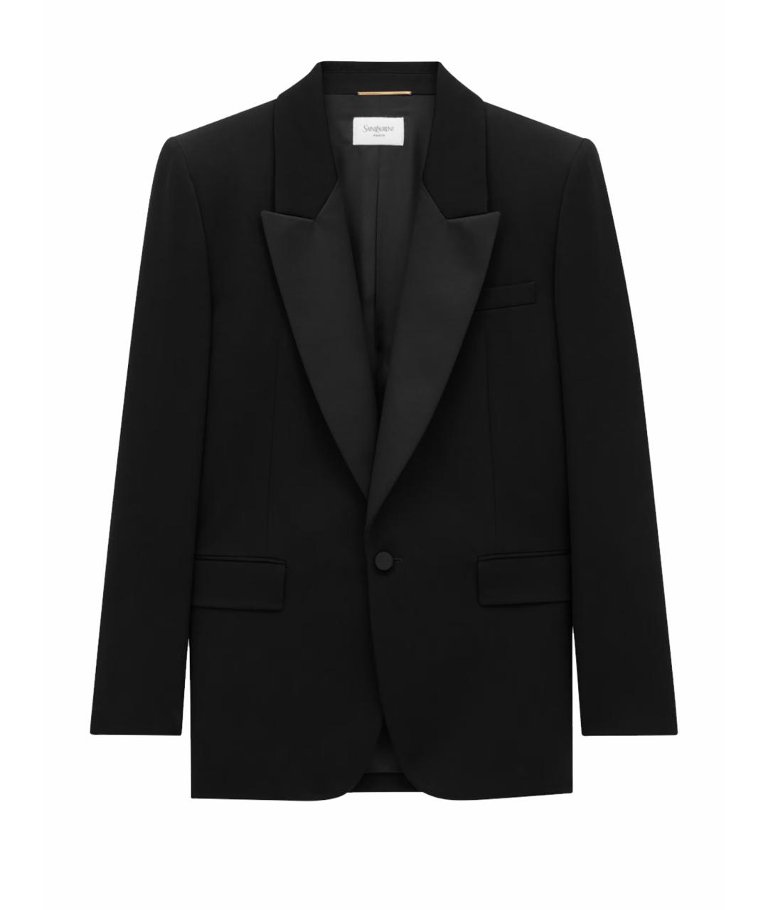 SAINT LAURENT Черный шерстяной костюм с брюками, фото 1
