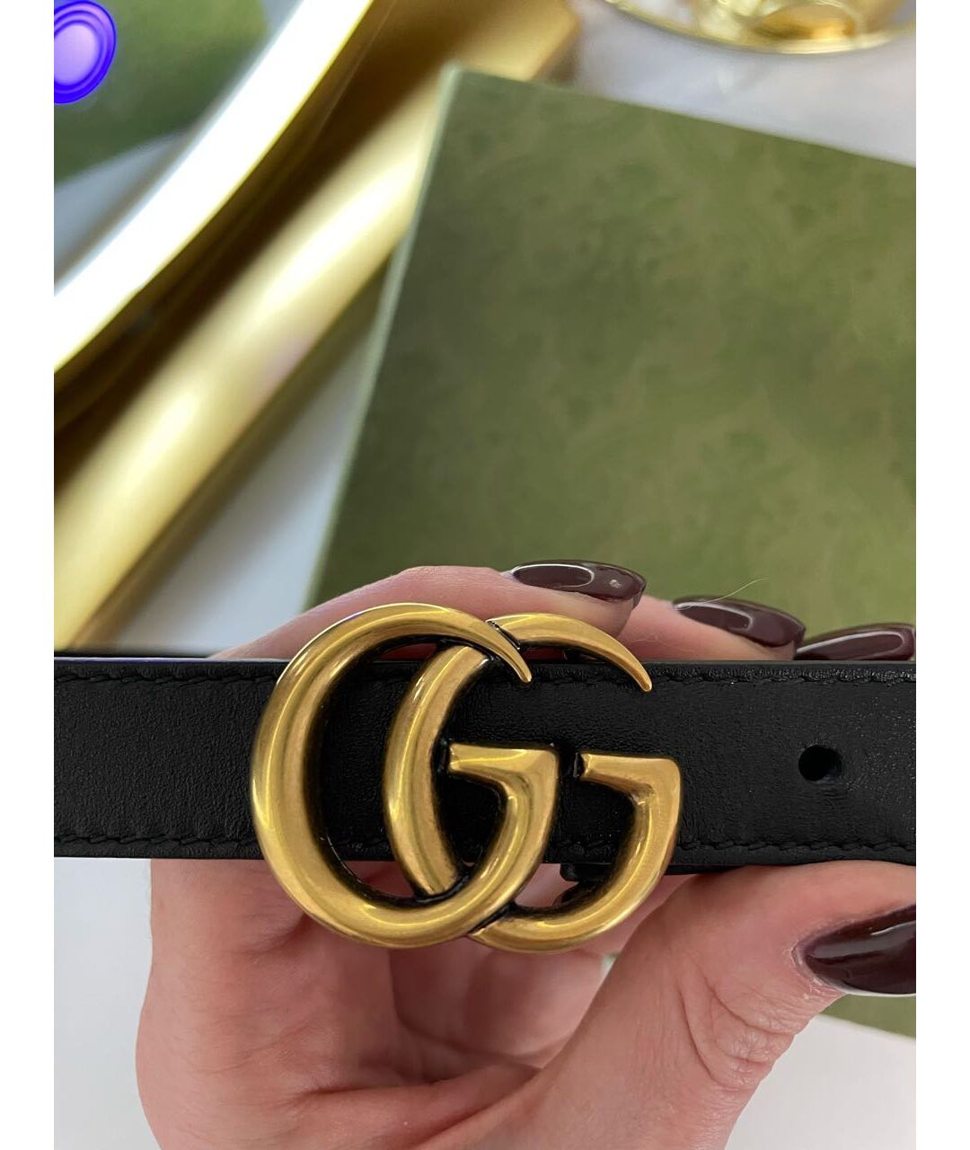 GUCCI Черный кожаный ремень, фото 4