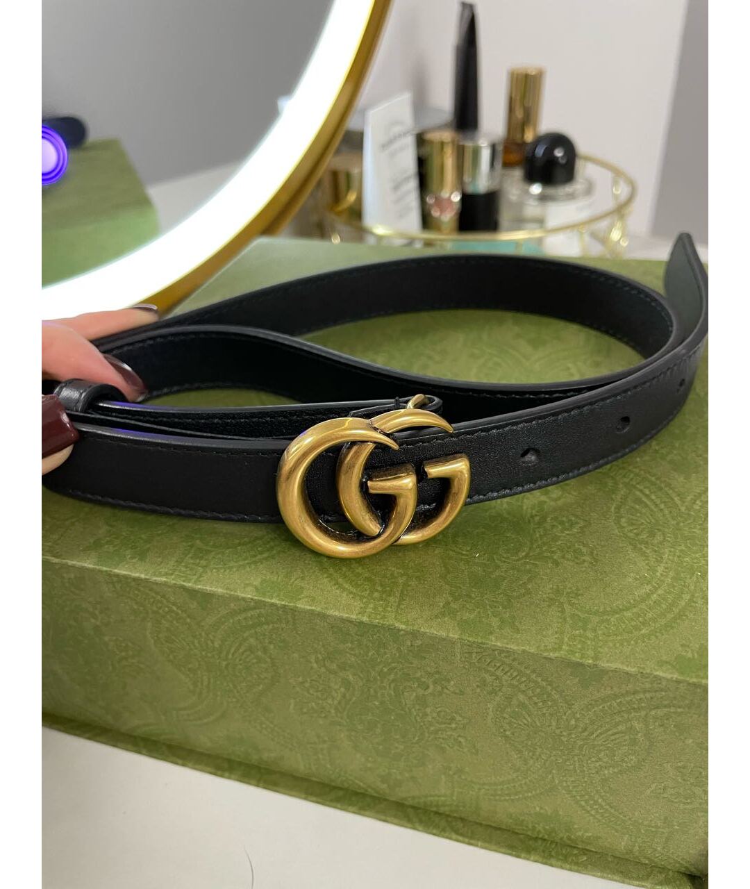 GUCCI Черный кожаный ремень, фото 5