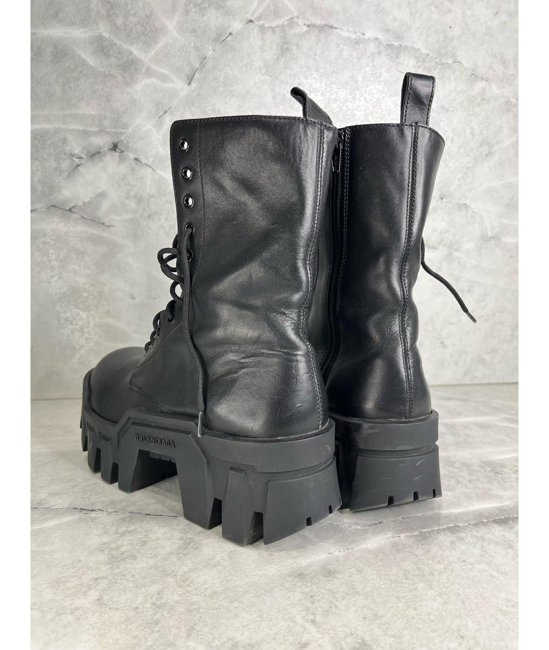 BALENCIAGA Черные кожаные ботинки, фото 4