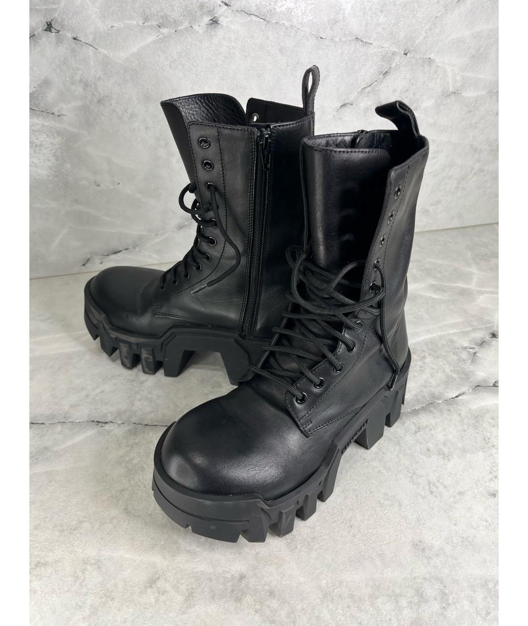 BALENCIAGA Черные кожаные ботинки, фото 3